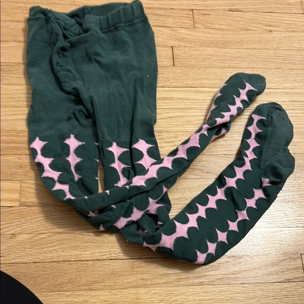 Green and Pink Patterned Tights